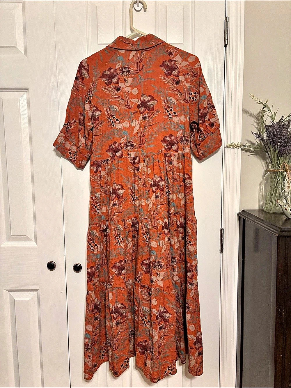 natural life Floral Maxi Dress in Orange Size Medium Like New - Picture 2 of 5